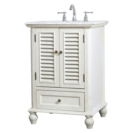 Elegant Decor 24 Inch Single Bathroom Vanity In Antique White VF30524AW